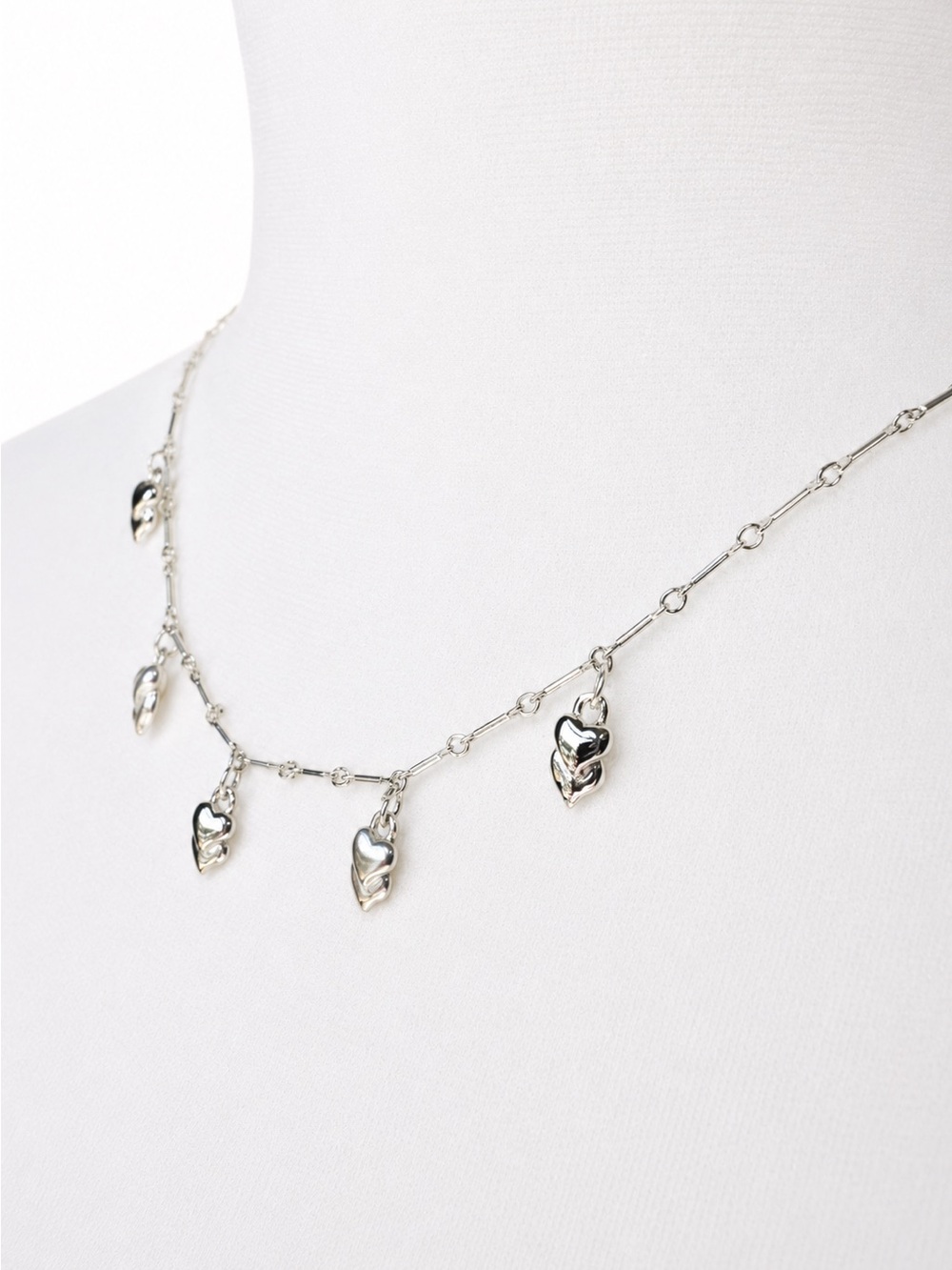 VTG 1990s Yves Saint Laurent YSL Dainty Heart Charm Necklace Layering NWT